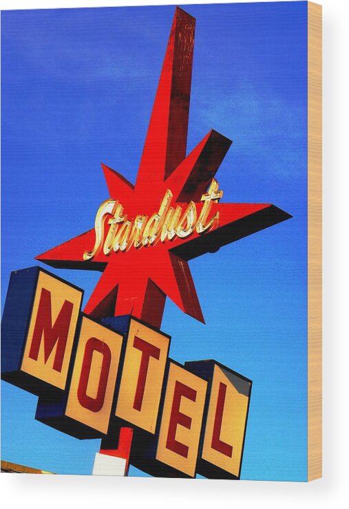 Star Wood Print featuring the photograph Stardust Motel by Elizabeth Hoskinson