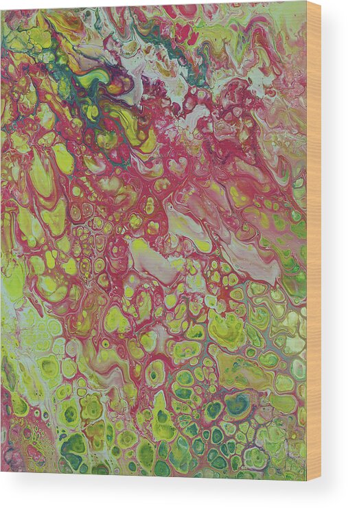 Fluid Wood Print featuring the painting Strawberry Lemonade by Jennifer Walsh