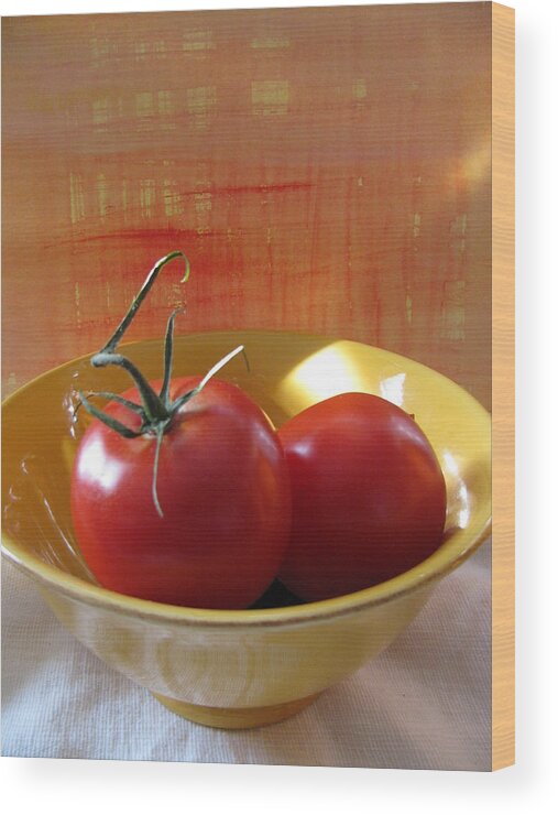 Tomato Wood Print featuring the photograph Succulently Red by Lindie Racz