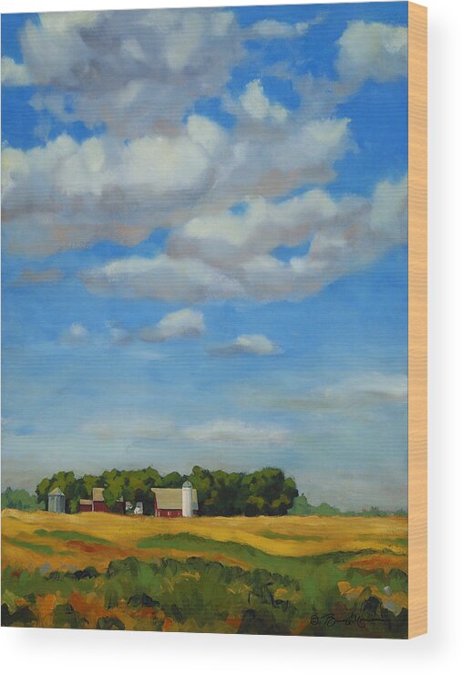 Landscape Wood Print featuring the painting Summer Memories by Bruce Morrison