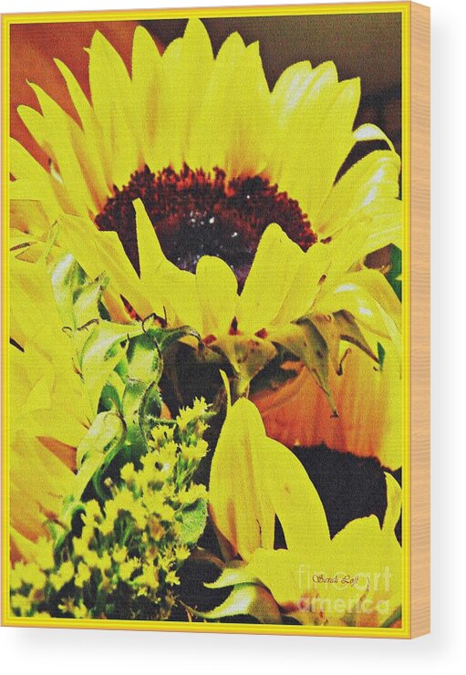 Sunflower Wood Print featuring the photograph Sunflower Decor 7 by Sarah Loft