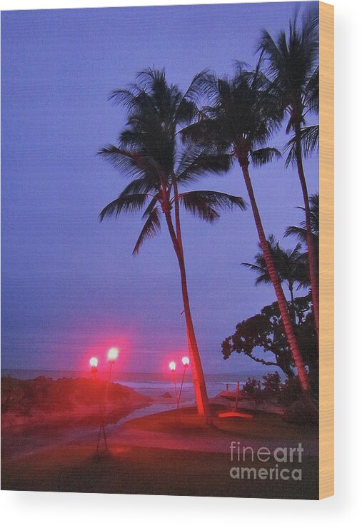 Palms Wood Print featuring the photograph Sunrise Ocean Pathway by Bette Phelan