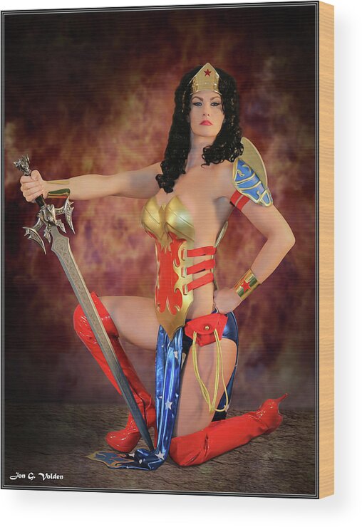 Wonder Woman Wood Print featuring the photograph Sword of Justice by Jon Volden