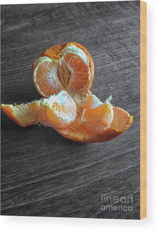 Tangerine Wood Print featuring the photograph Tangerine by Patricia Hofmeester