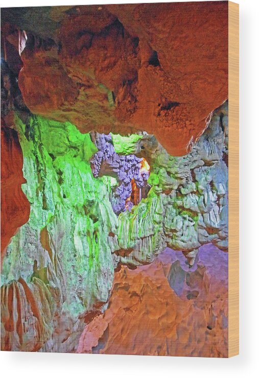 Halong Bay Wood Print featuring the photograph The Caves 10 by Ron Kandt