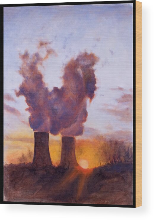 Sunset Wood Print featuring the painting The Cloudmakers by Rich Houck