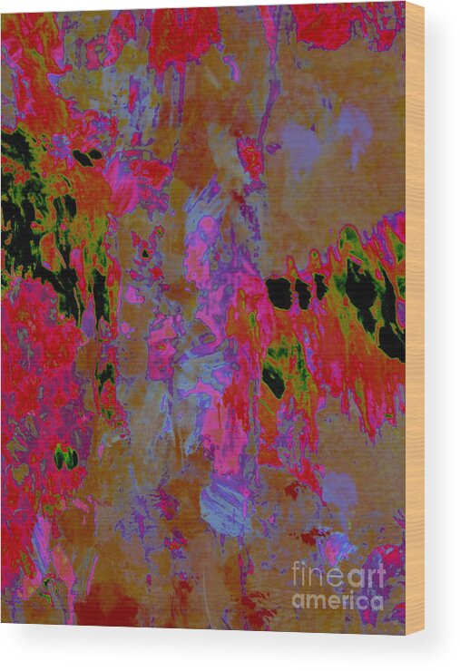 Abstract Expressionistic Painting In Gouache Wood Print featuring the painting The Creative Spirit 2 by Nancy Kane Chapman