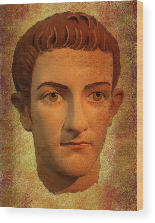 Caligula Wood Print featuring the photograph The Face of Caligula by Nigel Fletcher-Jones