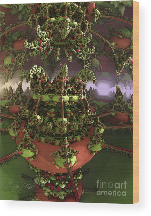 Fractal Wood Print featuring the digital art The Jokers Machine by Melissa Messick