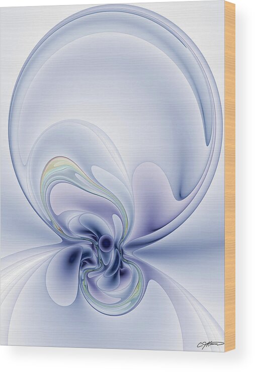 Abstract Wood Print featuring the digital art The Liquidity of Thought by Casey Kotas