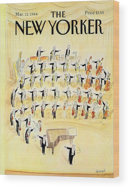 Triangle Wood Print featuring the photograph The New Yorker Cover - March 12th, 1984 by Jean-Jacques Sempe