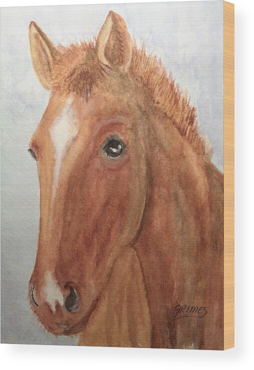 Horse Wood Print featuring the painting The Red Pony by Carol Grimes
