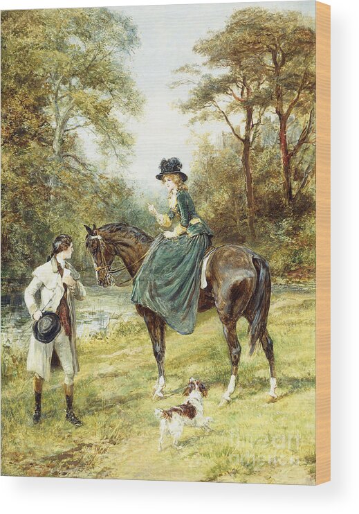 Valentines Day Wood Print featuring the painting The Rendezvous by Heywood Hardy