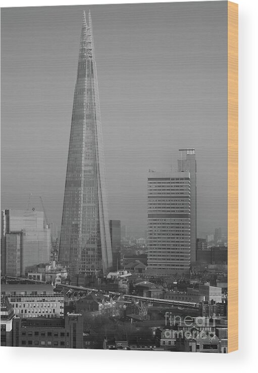 The Shard Wood Print featuring the photograph The Shard, London by Perry Rodriguez