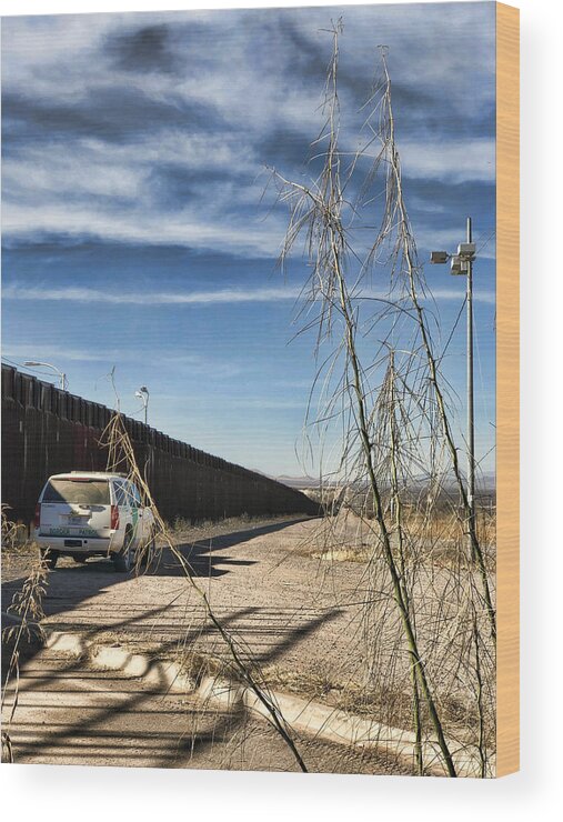 Us-mexico Border Wall Wood Print featuring the photograph The Wall by Tatiana Travelways