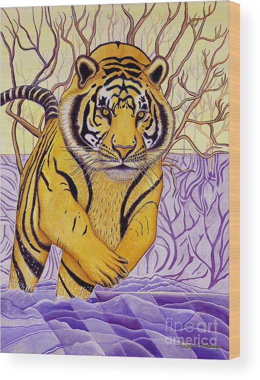 Tiger Painting Wood Print featuring the painting Tony Tiger by Joseph J Stevens