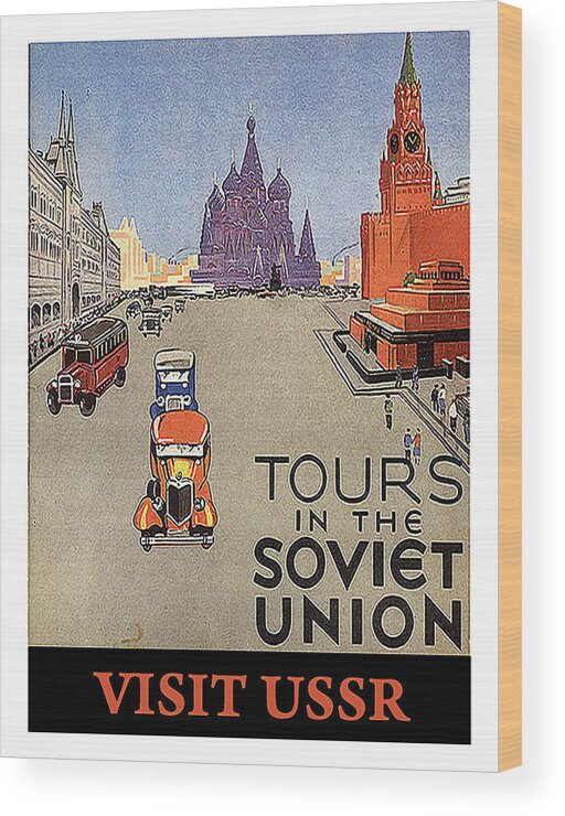 Tour Wood Print featuring the painting Tours in the Soviet Union by Long Shot