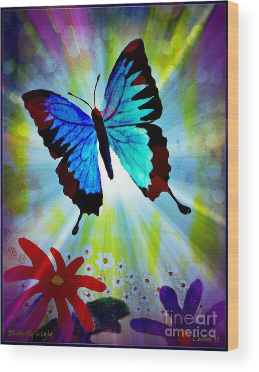 Butterfly Wood Print featuring the mixed media Transformation by Leanne Seymour