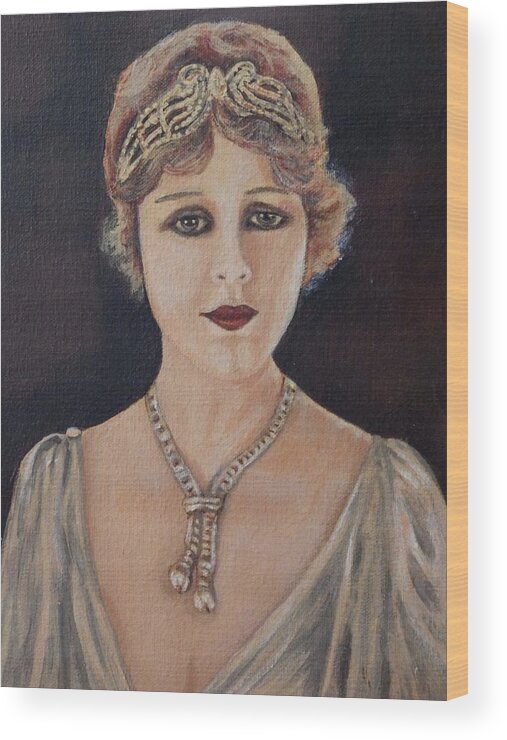Silent Movie Stars Wood Print featuring the painting Tribute to the Silent Area by Linda Markwardt