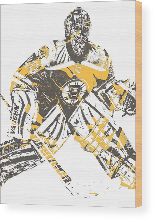 Tuukka Rask Boston Bruins Abstract Art 2 Wood Print by Joe Hamilton - Pixels