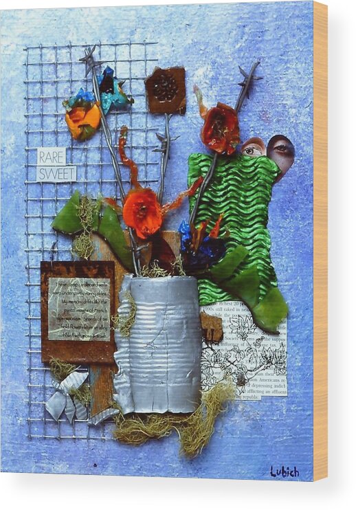 Collage Wood Print featuring the mixed media Urban Textures by Mark Lubich