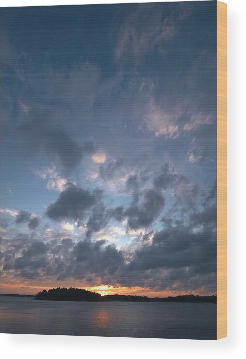 Lehtokukka Wood Print featuring the photograph Variations of Sunsets at Gulf of Bothnia 5 by Jouko Lehto