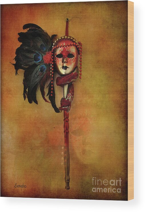 Carnival Mask Wood Print featuring the photograph Venetian Mask by Eena Bo