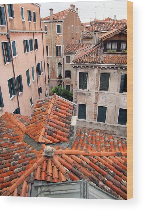Venice Wood Print featuring the painting Venice Roof Tiles by Lisa Boyd