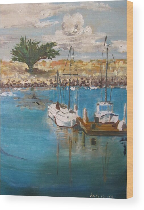Seascape Wood Print featuring the painting Ventura Marina by Dody Rogers