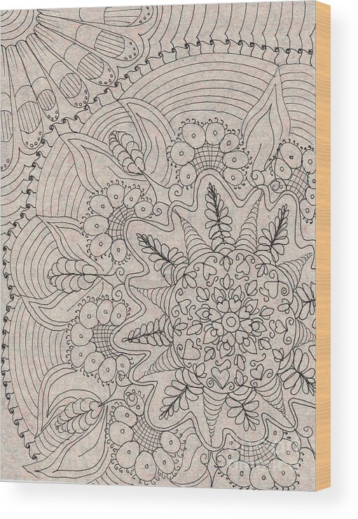 Pen And Ink Wood Print featuring the mixed media Vintage Lace by Ruth Dailey
