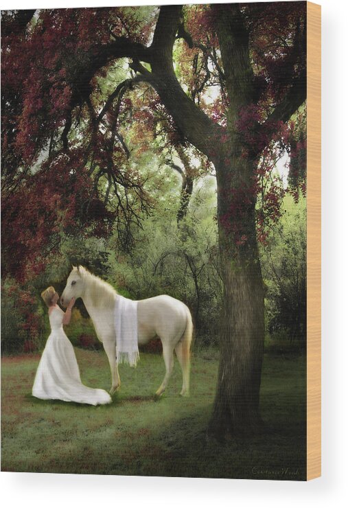 Bride Of Christ Art Wood Print featuring the painting Waiting For My Prince by Constance Woods