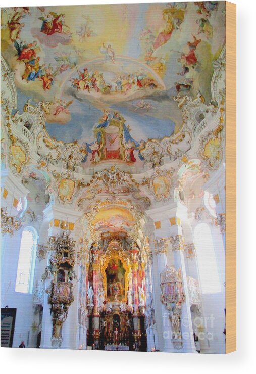 Wies Church Wood Print featuring the photograph Wies Church Interior 1 by Randall Weidner