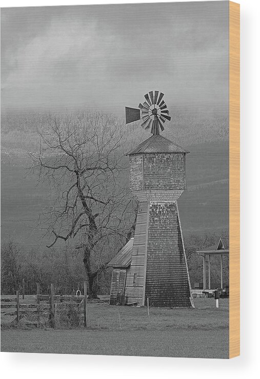 Windmill Wood Print featuring the photograph Windmill of Old by Suzy Piatt