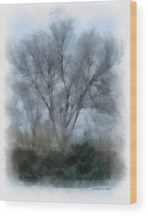 Winter Landscape Wood Print featuring the digital art Winter Trees by Donald S Hall