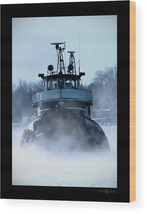 Tug Wood Print featuring the photograph Winter Tug by Tim Nyberg