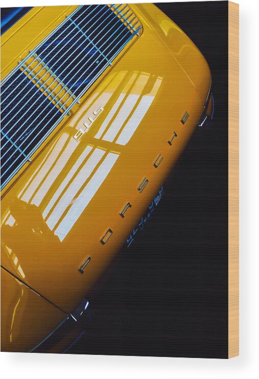 1980's Porsche Wood Print featuring the photograph Yellow Porsche by Britten Adams