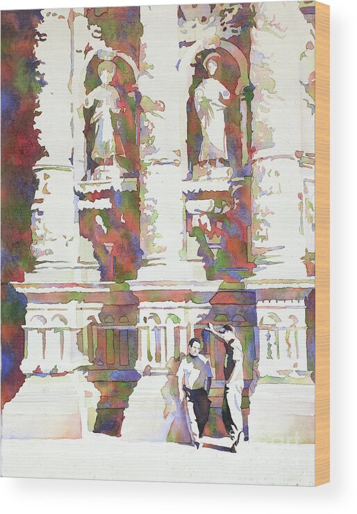 Architecture Mexico Wood Print featuring the painting Zacatecas Cathedral by Ryan Fox