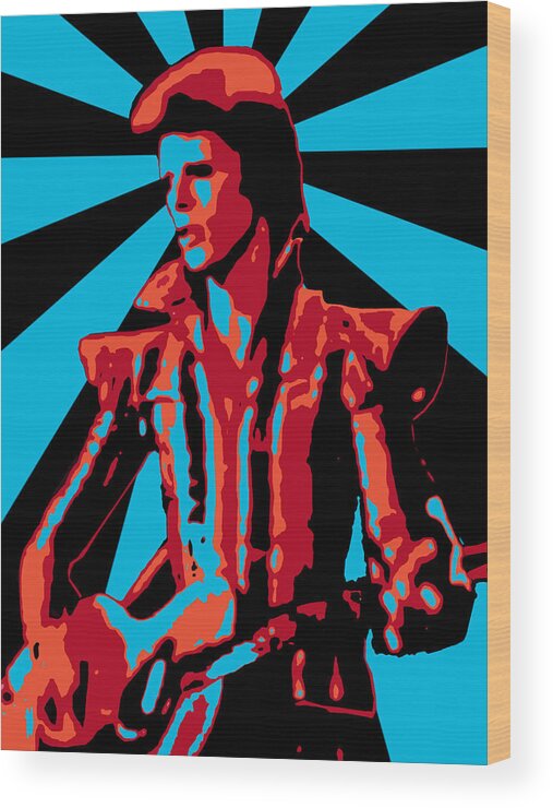 David Bowie Wood Print featuring the digital art Ziggy Played Guitar by Lance Vaughn