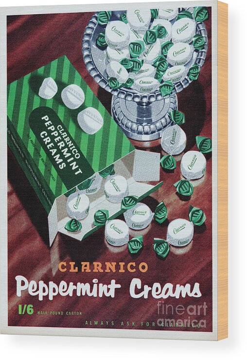 1950-1959 Wood Print featuring the photograph Clarnico Peppermint Creams #1 by Picture Post