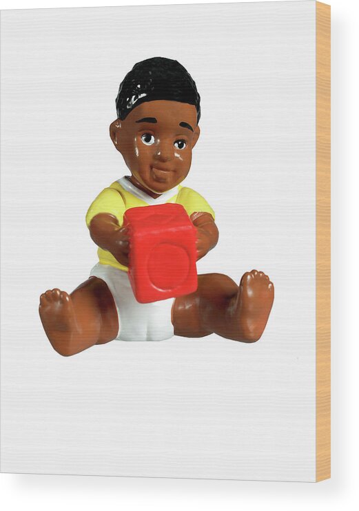 African American Wood Print featuring the drawing Figurine of a Child #1 by CSA Images