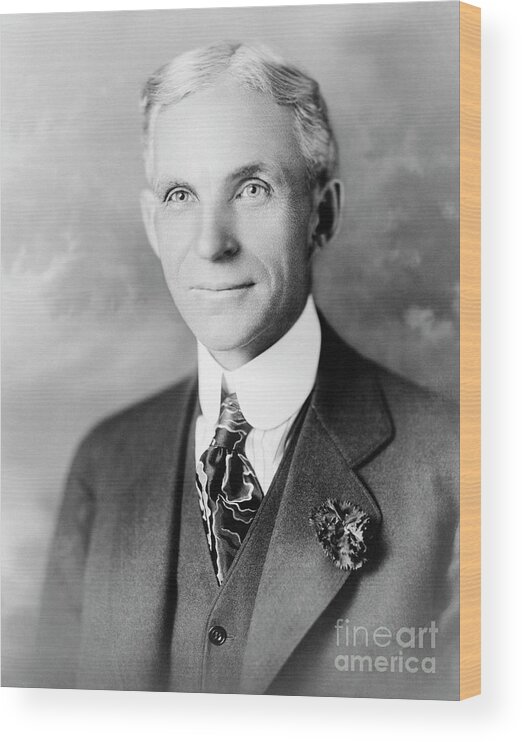 Historical Wood Print featuring the photograph Henry Ford by Library Of Congress/science Photo Library