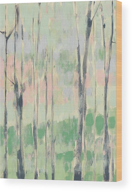 Landscapes Wood Print featuring the painting Pastels In The Trees I #1 by Jennifer Goldberger