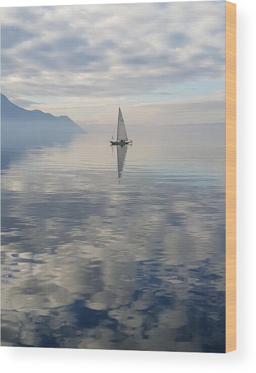 Sailboat Wood Print featuring the photograph Sailing by Andrea Whitaker