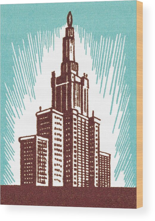 Apartment Wood Print featuring the drawing Skyscrapers #12 by CSA Images