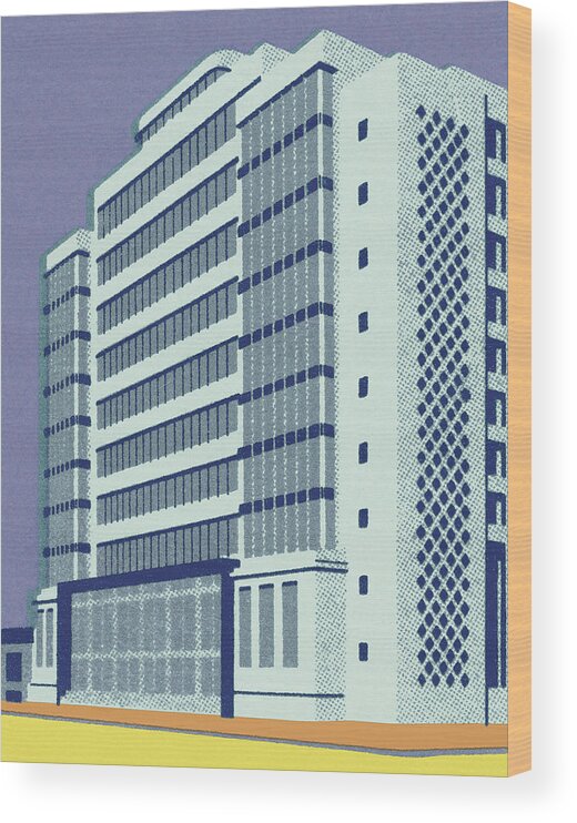 Apartment Wood Print featuring the drawing Multi-Story Building #2 by CSA Images