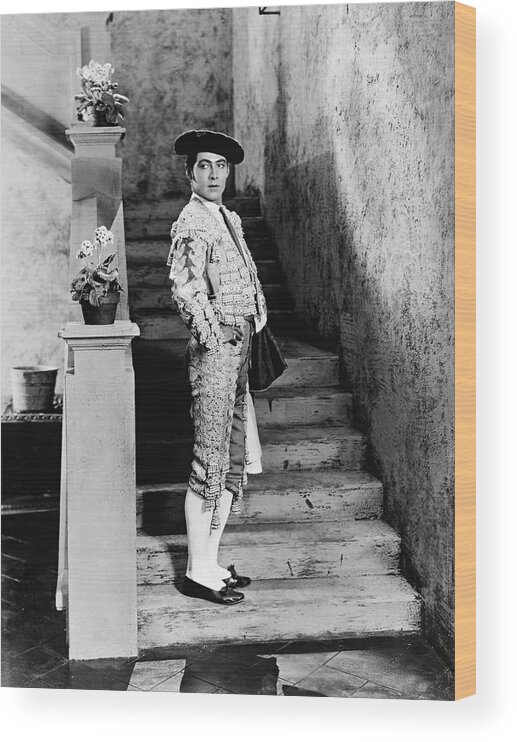 Rudolph Valentino Wood Print featuring the photograph RUDOLPH VALENTINO in BLOOD AND SAND -1922-. #3 by Album