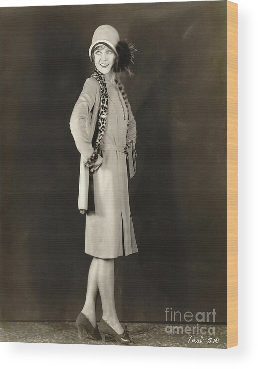 People Wood Print featuring the photograph Actress Nancy Carroll Modeling A Dress by Bettmann