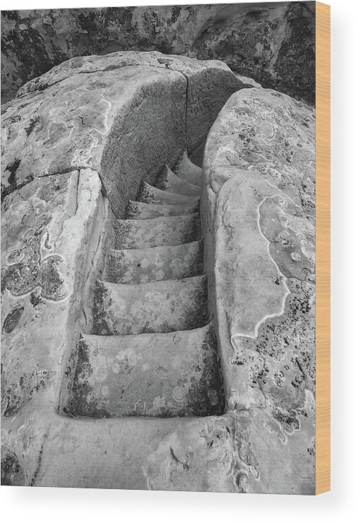 Stone Wood Print featuring the photograph Ancient Stairs in El Morro by Candy Brenton