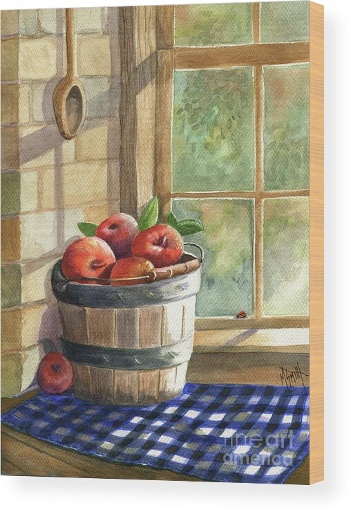 Apples Wood Print featuring the painting Apple Harvest by Marilyn Smith