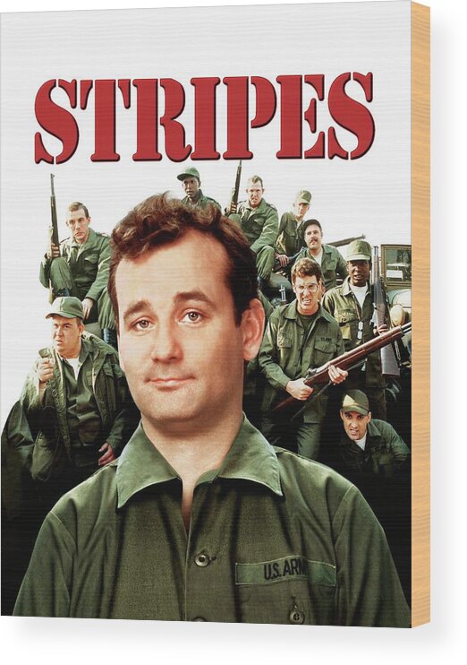 Bill Murray Wood Print featuring the photograph BILL MURRAY in STRIPES -1981-. by Album